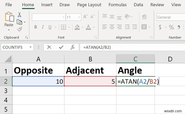 Excel TAN関数：接線角度を見つける方法 