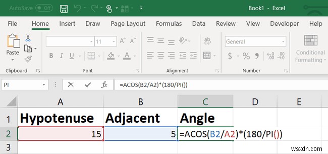 Excel TAN関数：接線角度を見つける方法 