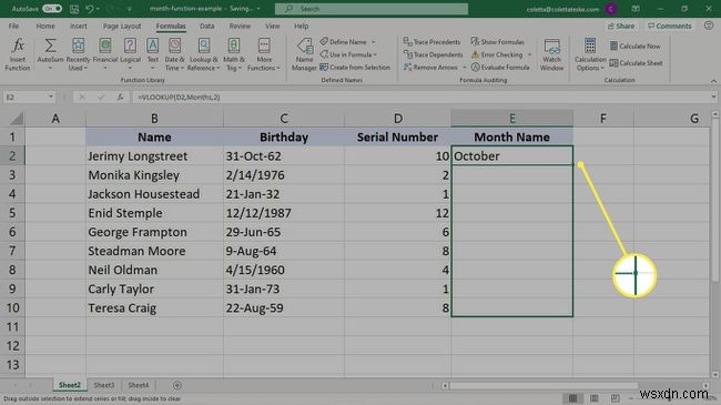 ExcelでMONTH数式を使用する方法 