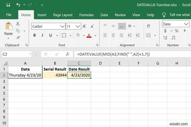 ExcelのDATEVALUE関数の使用方法 