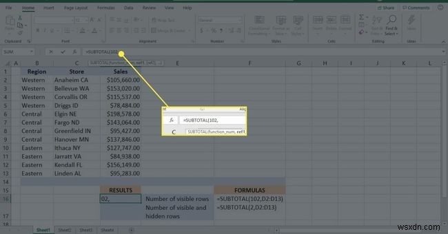 Excel小計関数の使用方法 
