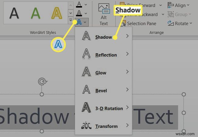 PowerPointでテキストシャドウを適用する方法 