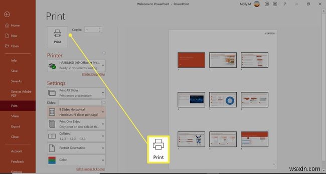 PowerPointで1ページに複数のスライドを印刷する方法 