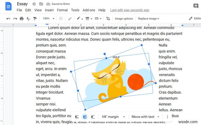 Googleドキュメントで画像を移動する方法 