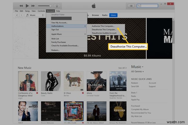 古いまたは古いコンピュータでiTunesの認証を解除する方法（Apple Music、Too） 