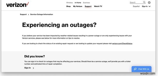 Verizonはダウンしていますか...それともあなただけですか？ 