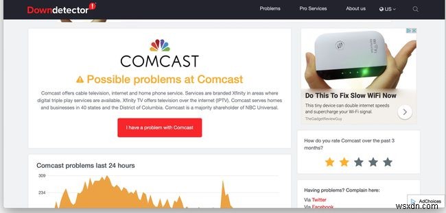 Comcastはダウンしていますか...それともあなたですか？ 