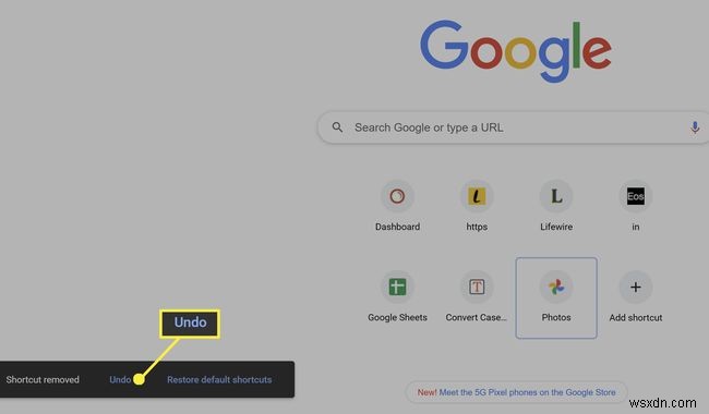 GoogleChromeで新しいタブのショートカットを削除する方法 