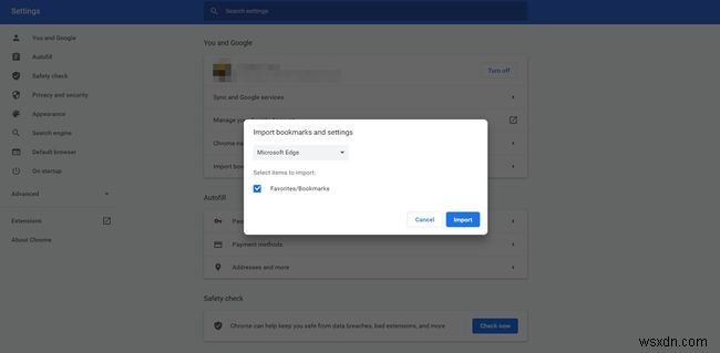 ブックマークやその他の閲覧データをGoogleChromeにインポートする方法 