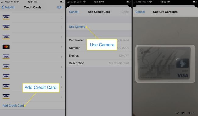 SafariforiPhoneでクレジットカード番号をスキャンする方法 