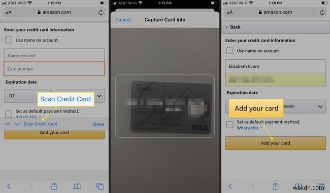 SafariforiPhoneでクレジットカード番号をスキャンする方法 