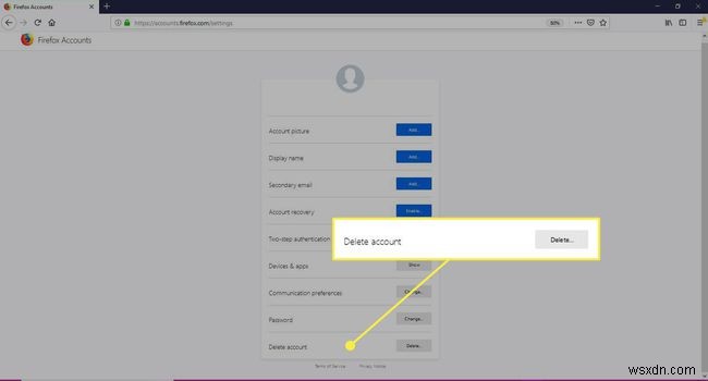 Firefoxアカウントを削除する方法 