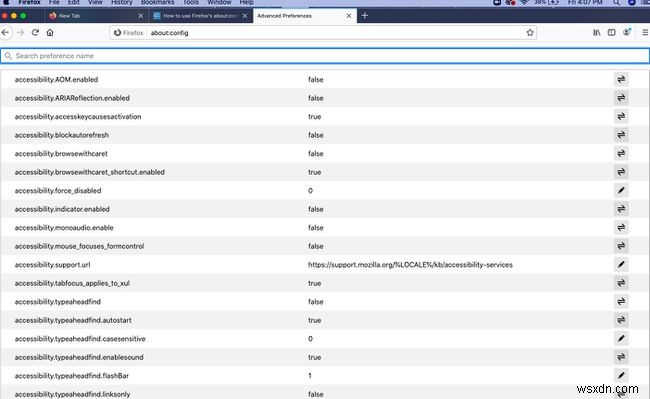 Firefoxの使用方法about：config Option browser.download.folderList 