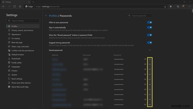 Microsoft EdgePasswordManagerの使用方法 