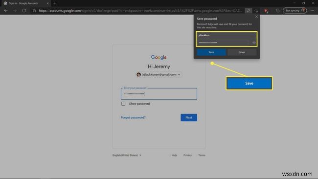 Microsoft EdgePasswordManagerの使用方法 