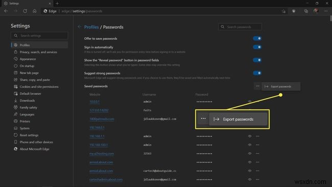 Microsoft EdgePasswordManagerの使用方法 