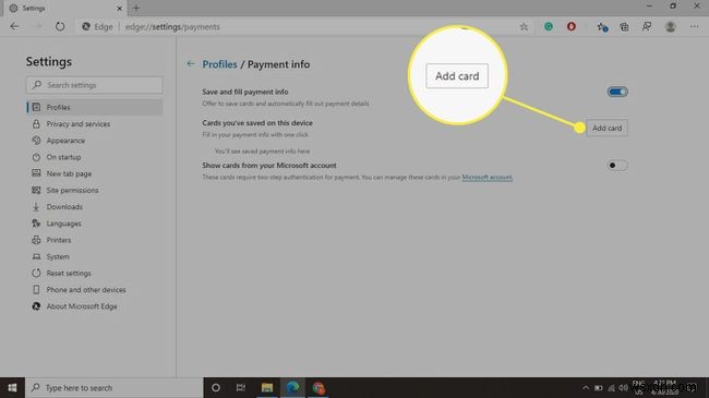 MicrosoftEdgeのオートフィル設定を管理する方法 