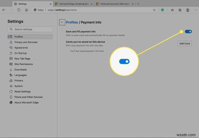 MicrosoftEdgeのオートフィル設定を管理する方法 