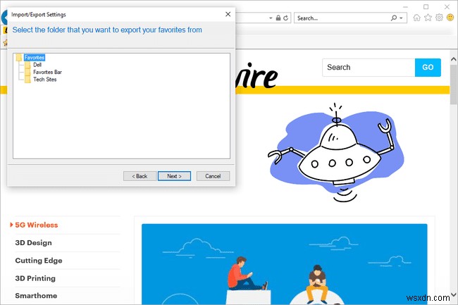 InternetExplorerのお気に入りを管理する方法 