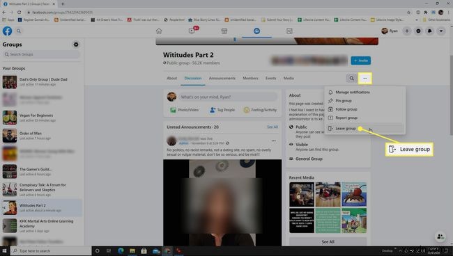 Facebookグループを離れる方法 
