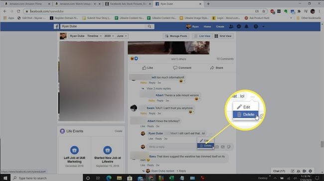 Facebookでコメントを削除する方法 