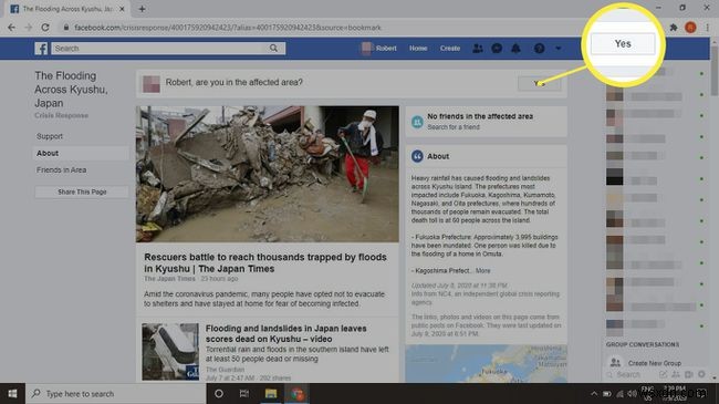 Facebookで自分を安全とマークする方法 