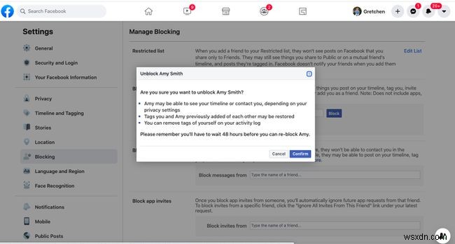 Facebookで誰かをブロックする方法 