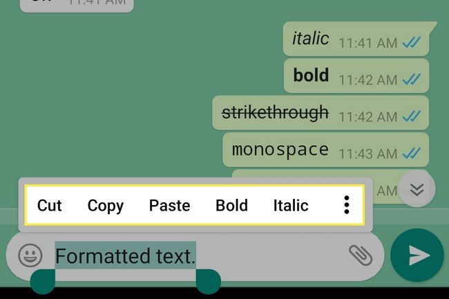 WhatsAppメッセージで太字、斜体、取り消し線を使用する方法