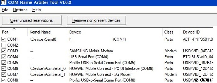 WindowsでCOMポート番号をクリーンアップまたはリセットする方法は？ 