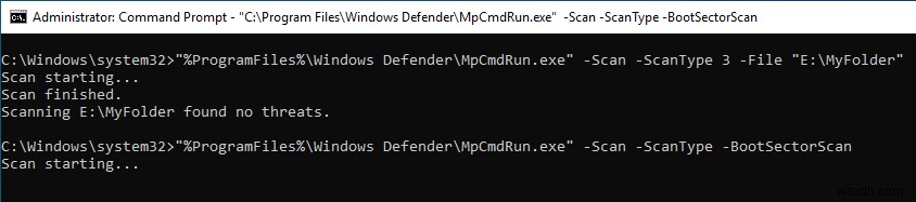 コマンドプロンプトからWindowsDefenderを使用する方法 