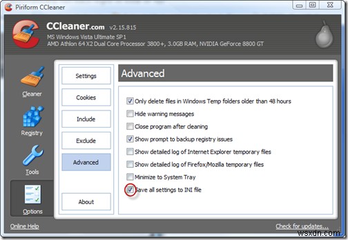 CCleanerでWindowsVistaを自動クリーニングする方法 