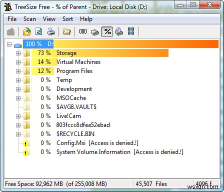 TreeSize Freeにより、ディスク容量の分析が簡単になります