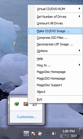MagicDiscは、Windowsでディスクイメージを作成/マウント/アンマウントします 