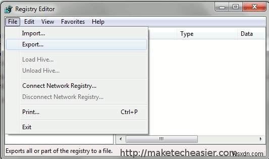 Windows7でレジストリをバックアップする方法 