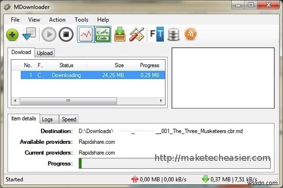 MDownloader：ファイル共有サービスからのファイルのダウンロードが簡単 