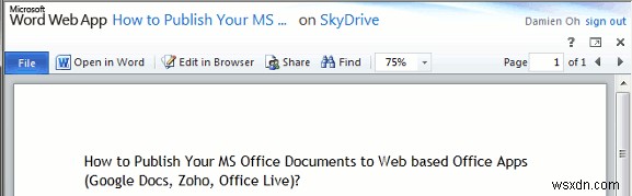 MS OfficeドキュメントをオンラインOfficeアプリ（Google Docs、Zoho、Office Live）に同期する方法 