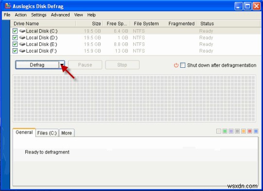 AuslogicsDiskDefragを使用してディスクを最適化する 