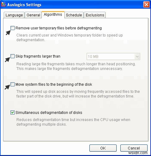 AuslogicsDiskDefragを使用してディスクを最適化する 