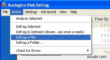 AuslogicsDiskDefragを使用してディスクを最適化する 