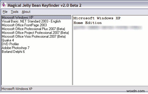 MicrosoftソフトウェアのプロダクトキーとWindowsXP、Vista、Windows7のシリアルキーを検索する 