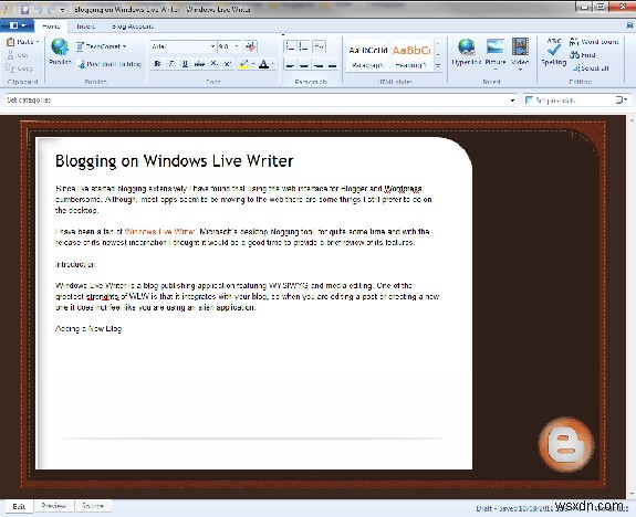 Windows LiveWriter2011のブログ[レビュー] 