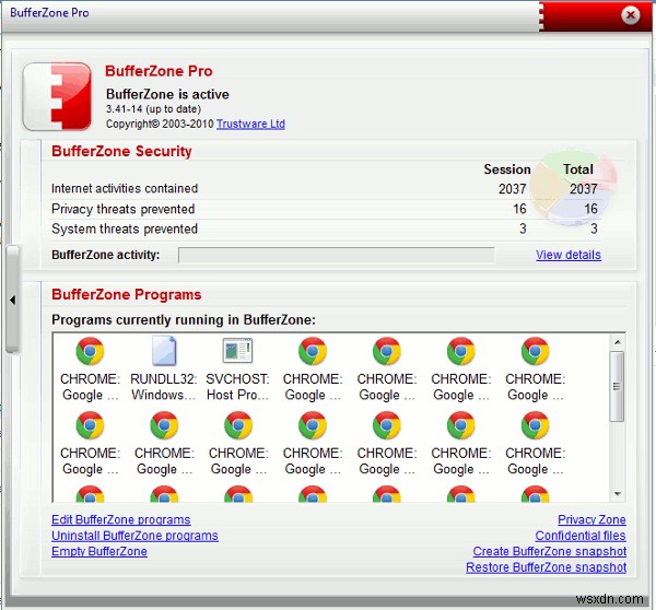 BufferZone Proを使用すると、セキュリティサンドボックスでネットサーフィンでき、ウイルスやマルウェアから保護されます