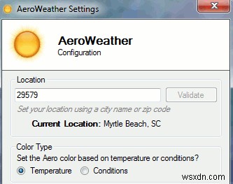 Windows7用のAeroWeatherで天気の変化を通知する 