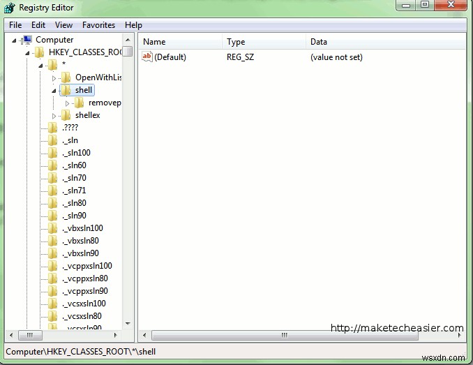Windows7のすべてのコンテキストメニューに「メモ帳で開く」を配置する方法 
