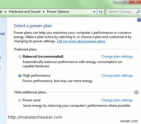 Windowsの電力を節約 