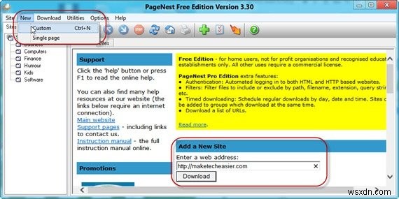 PageNestを使用して完全なWebサイトをオフラインで保存する[Windows] 