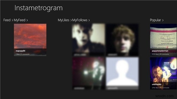 Instametrogramを使用して、Windows 8でジオタグ付きのInstagram写真を表示、コメント、取得する