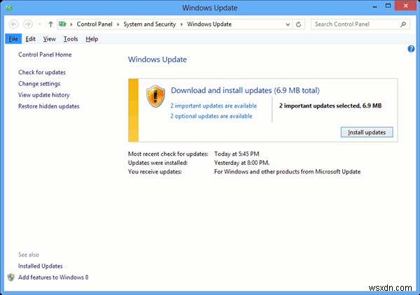 Windows8でデスクトップアップデート通知を取得する方法 
