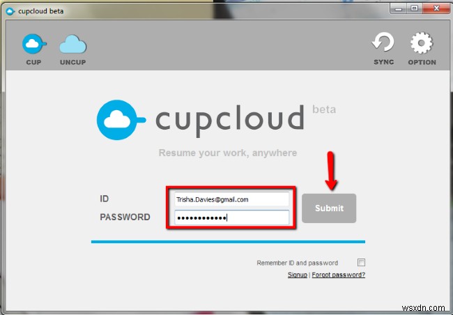 開いたドキュメントをCupCloudを使用してコンピューター間で同期する方法 