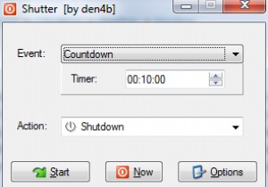 シャッター：WindowsPCでのさまざまなシャットダウンイベントの自動化 